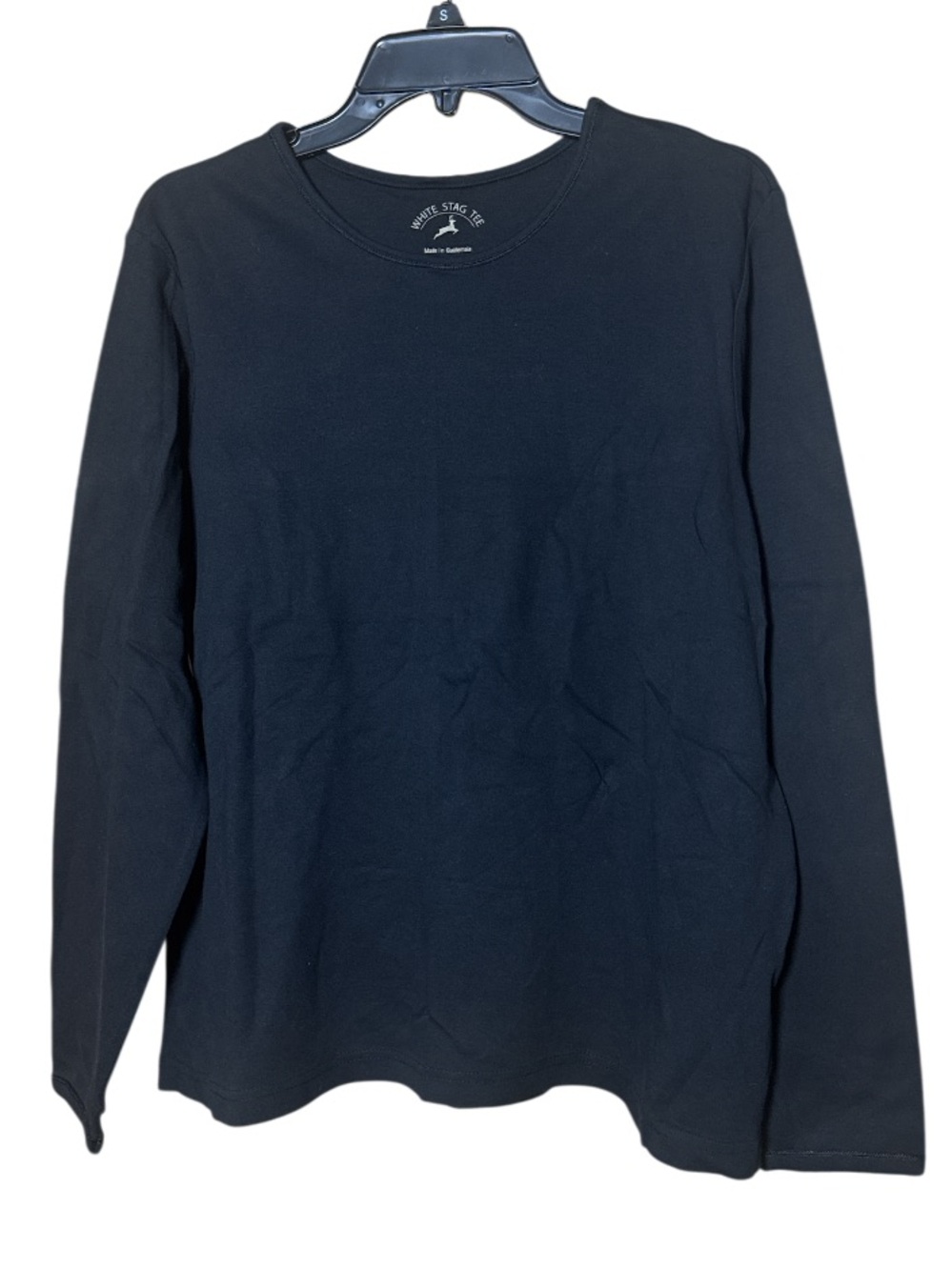 White Stag Black Long Sleeve Crewneck Tee 100% Cotton - Size XL